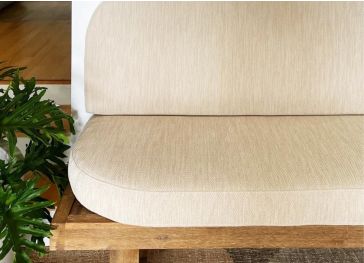 Almofada de encosto reta semicircular para banco