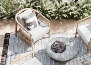 Almofada exterior para assento de poltrona semicircular