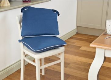 Almofada exterior para cadeira quadrada com 2 viés