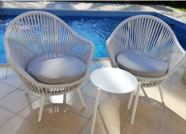 Almofada exterior para cadeira redonda