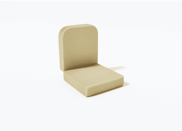 Espuma de duas partes semicircular reta