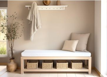 Almofada para assento de banco retangular