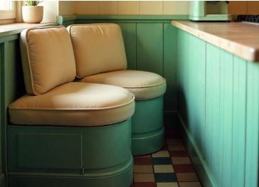 Almofada semicircular reta para banco de cozinha