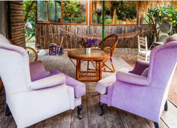 Almofada exterior para assento de poltrona com viés duplo