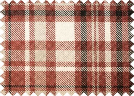 Coordenados em tecido com padrão de xadrez em granada