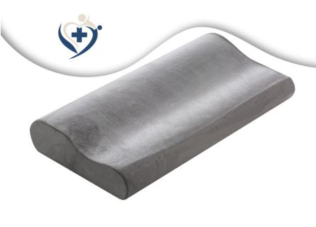 Almofada cervical viscoelástica com fibras de carbono.