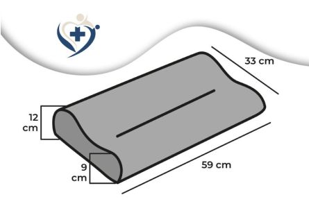 Almofada cervical viscoelástica com fibras de carbono.