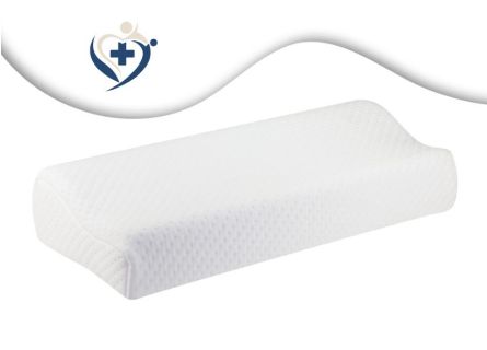 Almofada cervical viscoelástica com fibras de carbono.